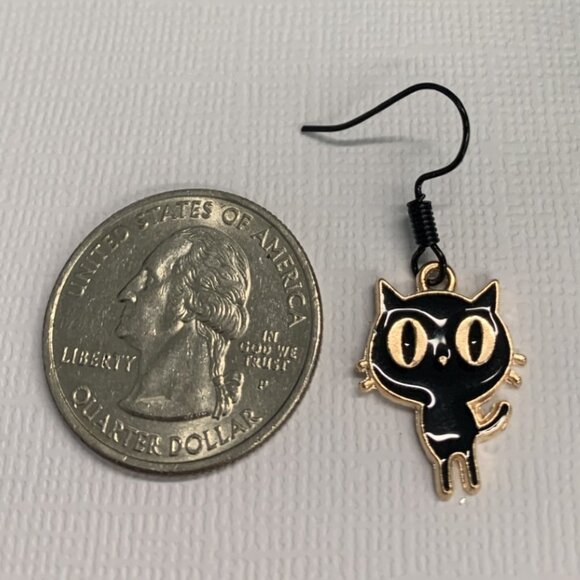 Black Cat Earring, Halloween Earring, Punk Goth Earring, Gift Idea, Cat Earring - Picture 5 of 6